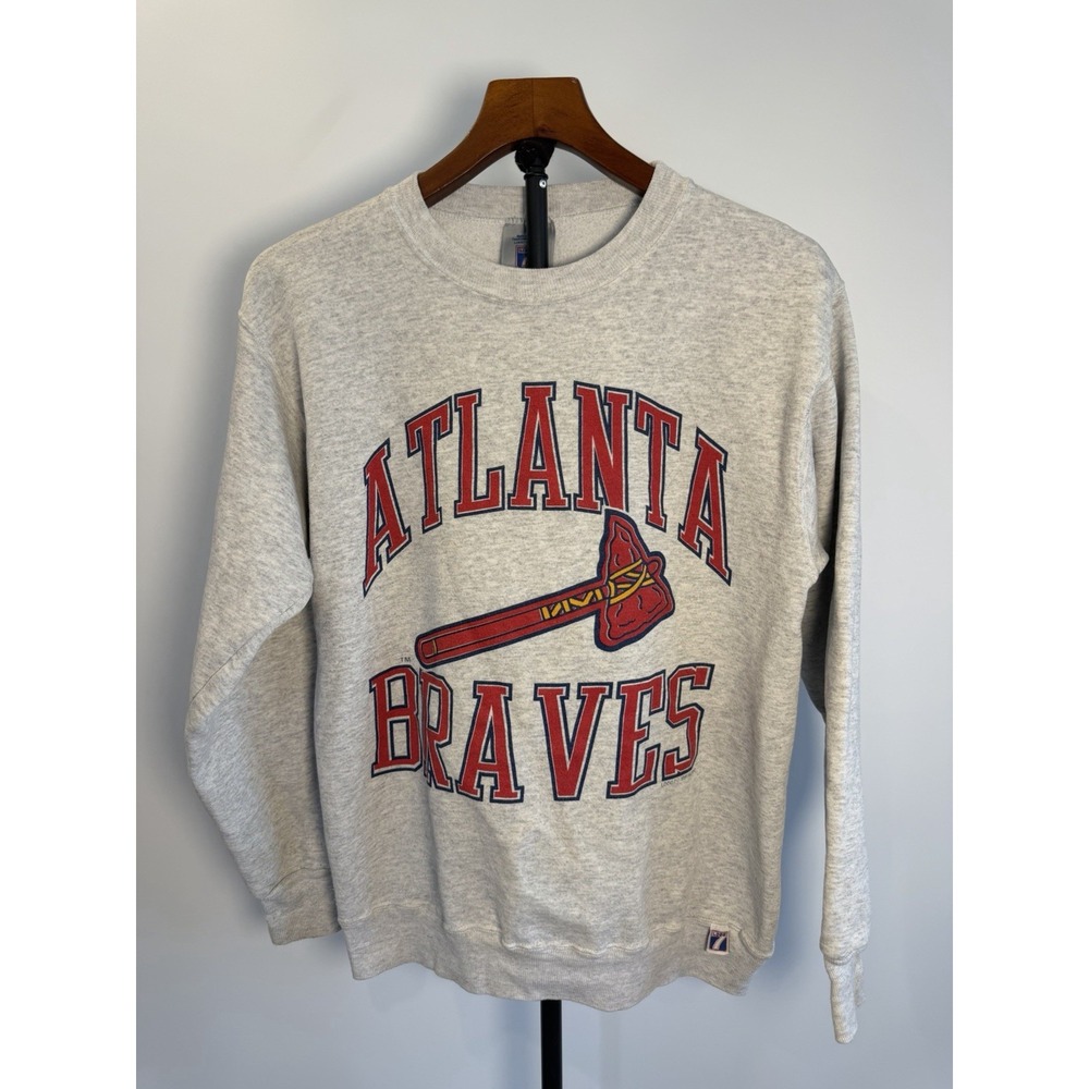 Vintage Atlanta Braves Big Logo Crewneck Mens Med MLB Champs Logo 7 90s